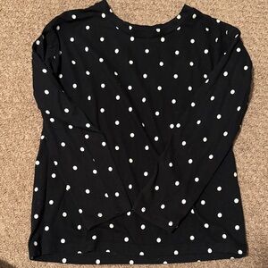 Classic Black and White Polka Dot Long Sleeve Tee